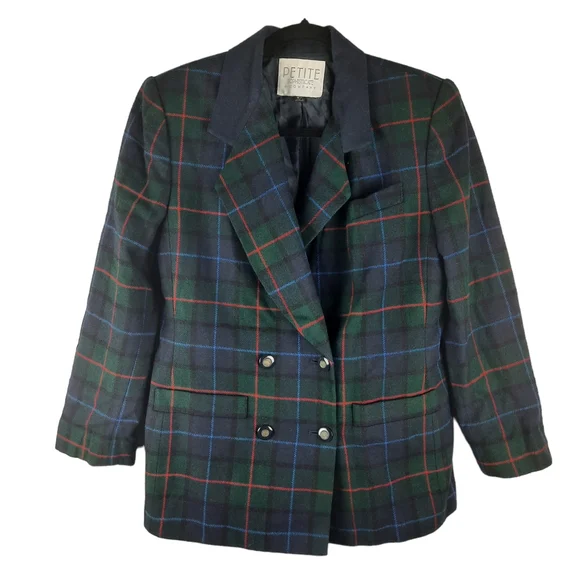 Vintage Sophisticate & Company Plaid Wool Blazer Jacket - Picture 3 of 14